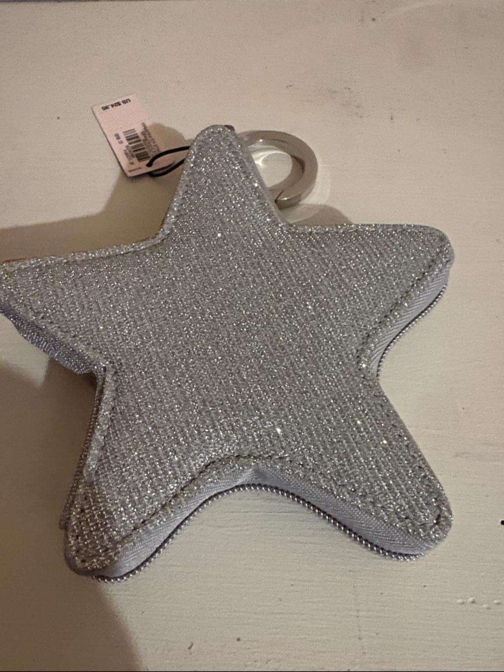 Victoria's Secret Silver Glitter Star Wristlet Pouch